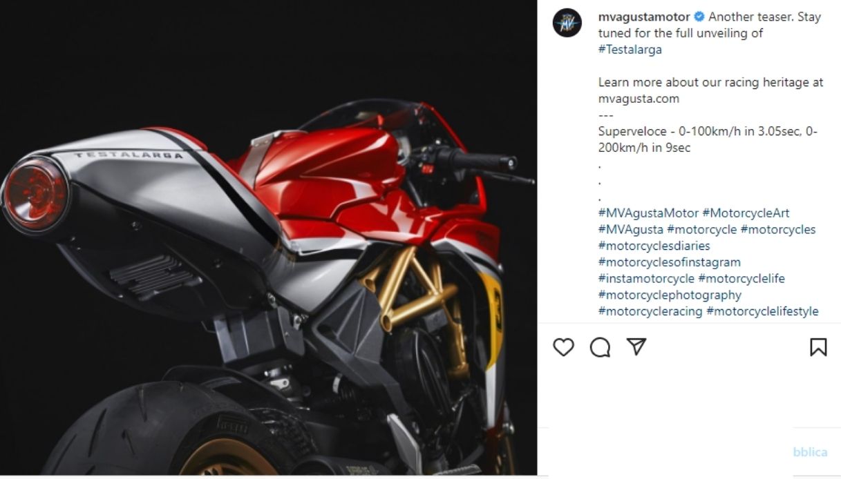 Esemplare unico MV Agusta Superveloce TestaLarga