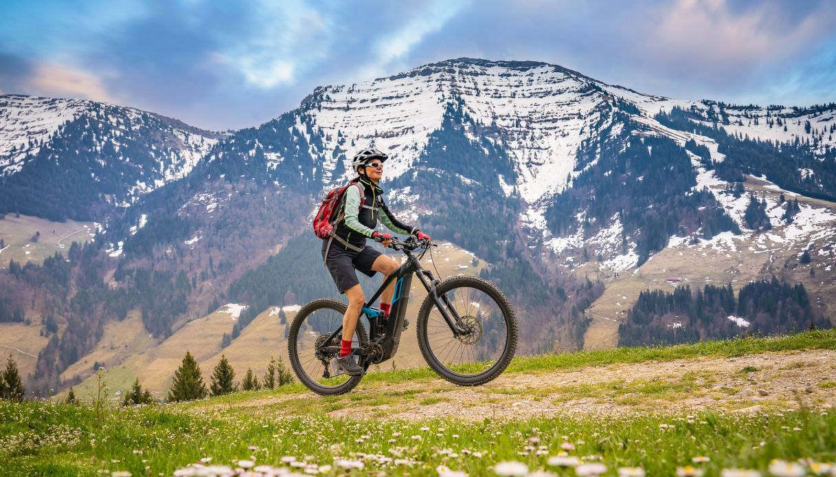 E-bike elettrica in montagna